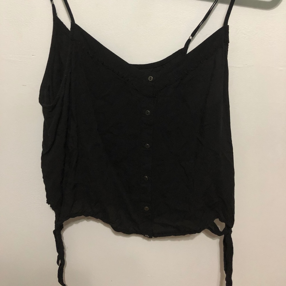 Garage Button Down Crop Top